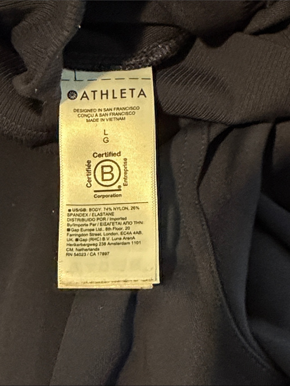 Athleta Venice wide leg pants, navy with black stripe, size large - Picture 11 of 11
